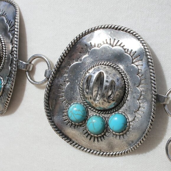 Southwest Sombrero Hat Medallion Belt - Size L/XL